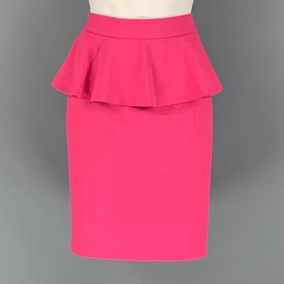 ALICE + OLIVIA Size 8 Pink Polyester Blend Solid Shift Skirt - Picture 1 of 1